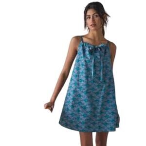 BDG Eva Tie-front Ruched Adjustable Strap Dress Pockets Trapeze Dress NWT XXS